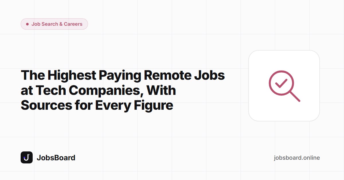 The Highest Paying Remote Jobs at Tech Companies, With Sources for Every Figure