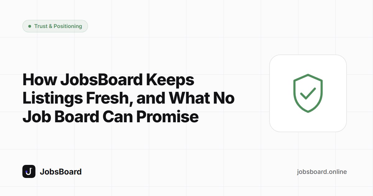 How JobsBoard Keeps Listings Fresh, and What No Job Board Can Promise